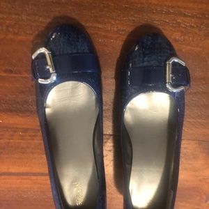 Blue Buckle Low heels size 7 shoes